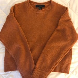 Rust Orange cropped Forever 21 Sweater